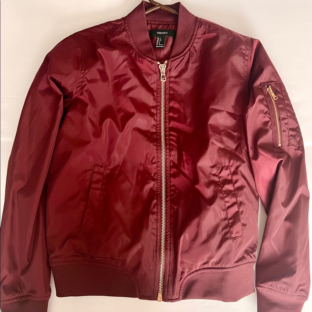 Burgundy Bomber Jacket